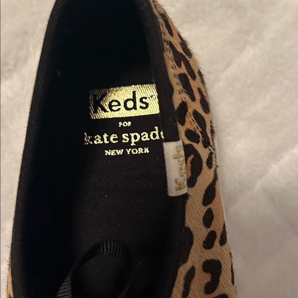 Keds for Kate Spade Black and Brown Animal Print Sneakers size 10.5 new w/o box - Picture 2 of 9